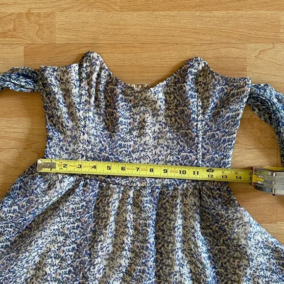 For Love and Lemons Kiss Me dress in a floral blue - Picture 8 of 14